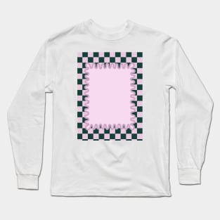 90s Checkerboard - Green Long Sleeve T-Shirt